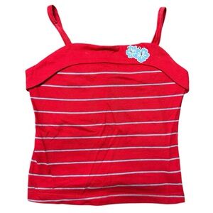 Y2K Mossimo Strappy Striped Red Tank Top Girls 7/8 NWT